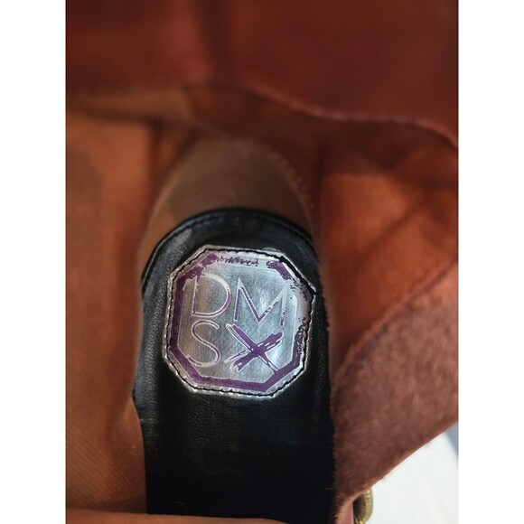 Donald J. Pliner DMSX  Brown Laser Cut Perforated Ankle Heeled Booties size 7 - Picture 9 of 11